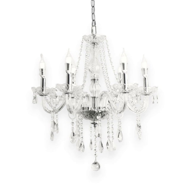 Candil de Techo Cristal Cortado D'Gala Iluminación DG9018 Transparente de 6 Luces