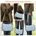 thumbnail image 5 of Purple Flower Floral on Blue Womens Chain Shoulder Bag Tote Handbag Clutch Hobo Purse with Zipper for Travel Casual, 5 of 7