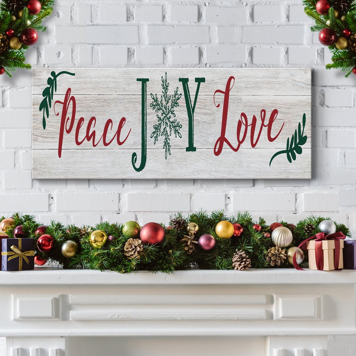 Peace Joy Love Premium Gallery Wrapped Canvas - Ready to Hang