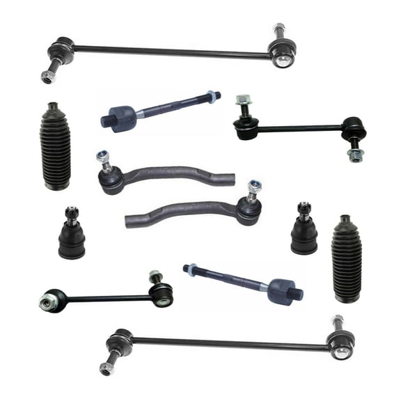 12 Pc Front & Rear Suspension Kit Tie Rod Ends Ball Joints Sway Bar Links Bellow Boots Fits select: 2003-2005 HONDA PILOT, 2001-2005 ACURA MDX