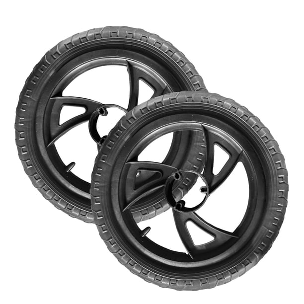 2 ruedas de repuesto para bicicleta de equilibrio que reemplazan neumáticos sólidos sin aire y de bajo ruido. Negro