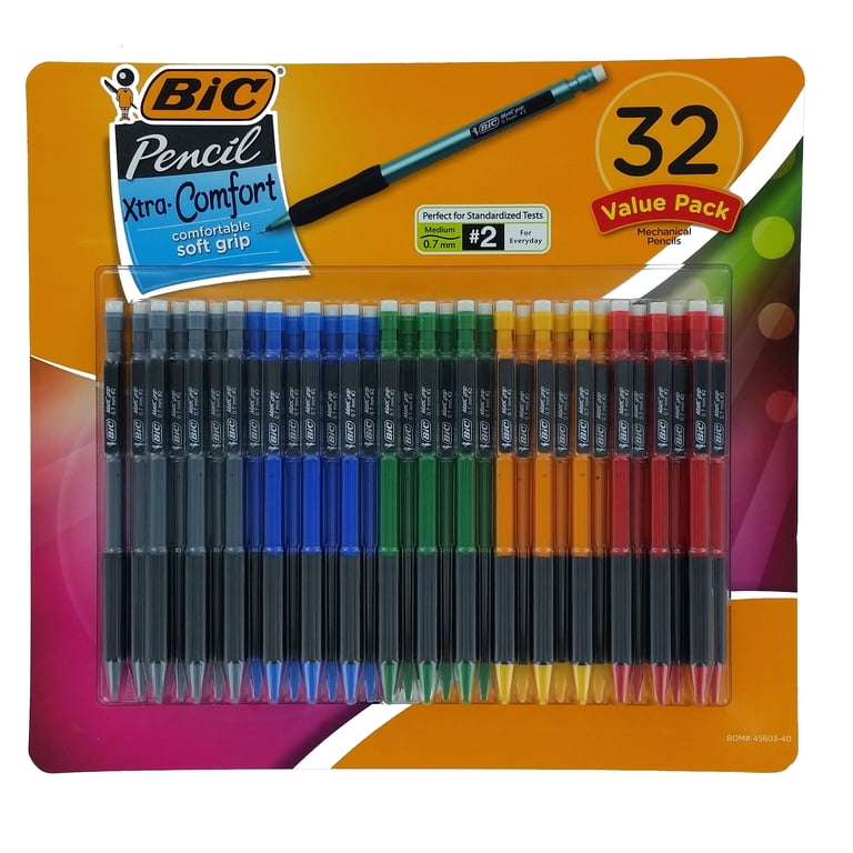 Bic Matic Grip Mechanical Pencil, HB #2, 0.7mm Lead Pack, 32 Ct