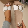 thumbnail image 3 of Women Sandals Adjustable Strap Cork Footbed Breathable Easy Wear Slide-On Design, 3 of 10