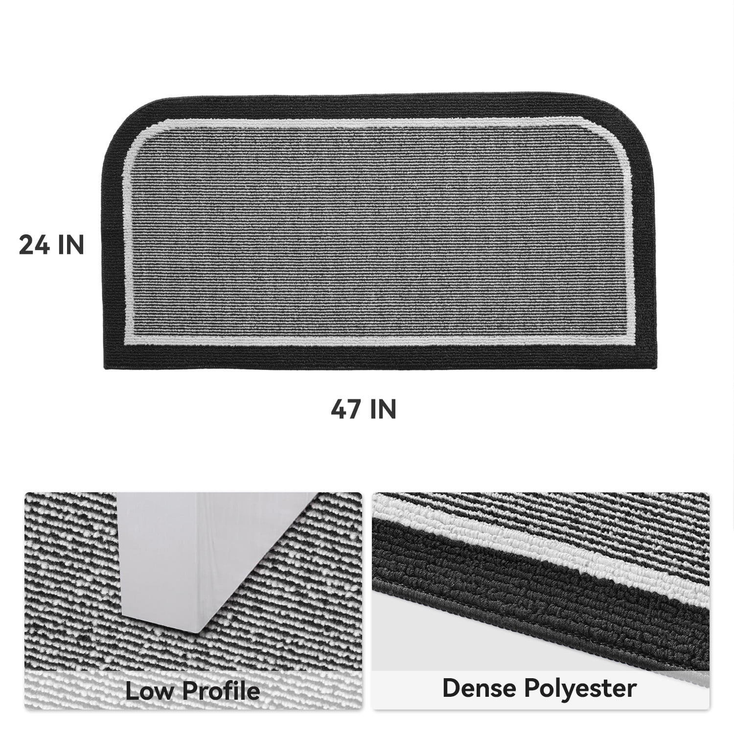 SIXHOME Door Mat Welcome Mat 24"x47" Non-Slip Front Door Mat Absorbent Low Profile Dirt Trapper Indoor Door Mat Ouside Entryway Rug Soft Machine Washable Floor Mat Black