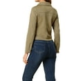 thumbnail image 4 of INSPIRE CHIC Women's Motorcycle Jacket Faux Suede Solid Color Asymmetric Zipper Jacket S Pale Khaki, 4 of 7