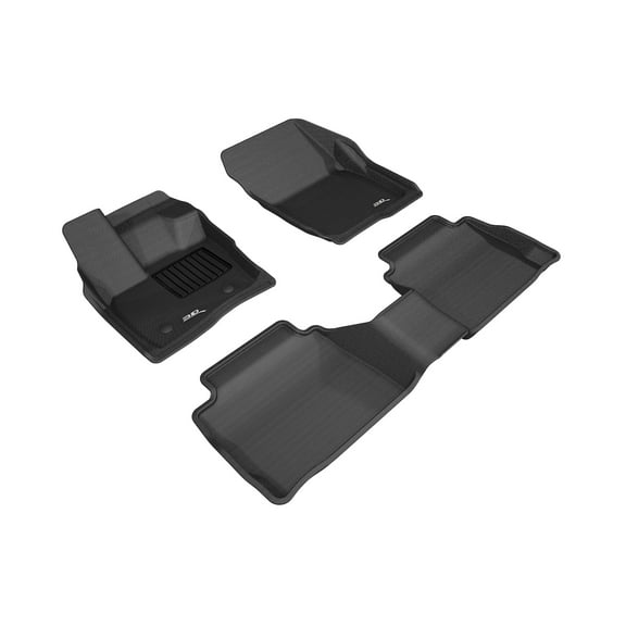 3D MAXpider All-Weather Floor Mats for Ford Fusion 2017 2018 2019 2020 2021 2022 Custom Fit Car Floor Liners, Kagu Series (1st & 2nd Row, Black)
