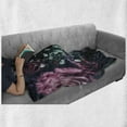 thumbnail image 5 of Vintage Rose Soft Flannel Fleece Throw Blanket, Photo of Dreamy Romantic Meadow Flowers Arrangement, Cozy Plush for Indoor and Outdoor Use, 70" x 90", Slate Blue Fuchsia, by Ambesonne, 5 of 5
