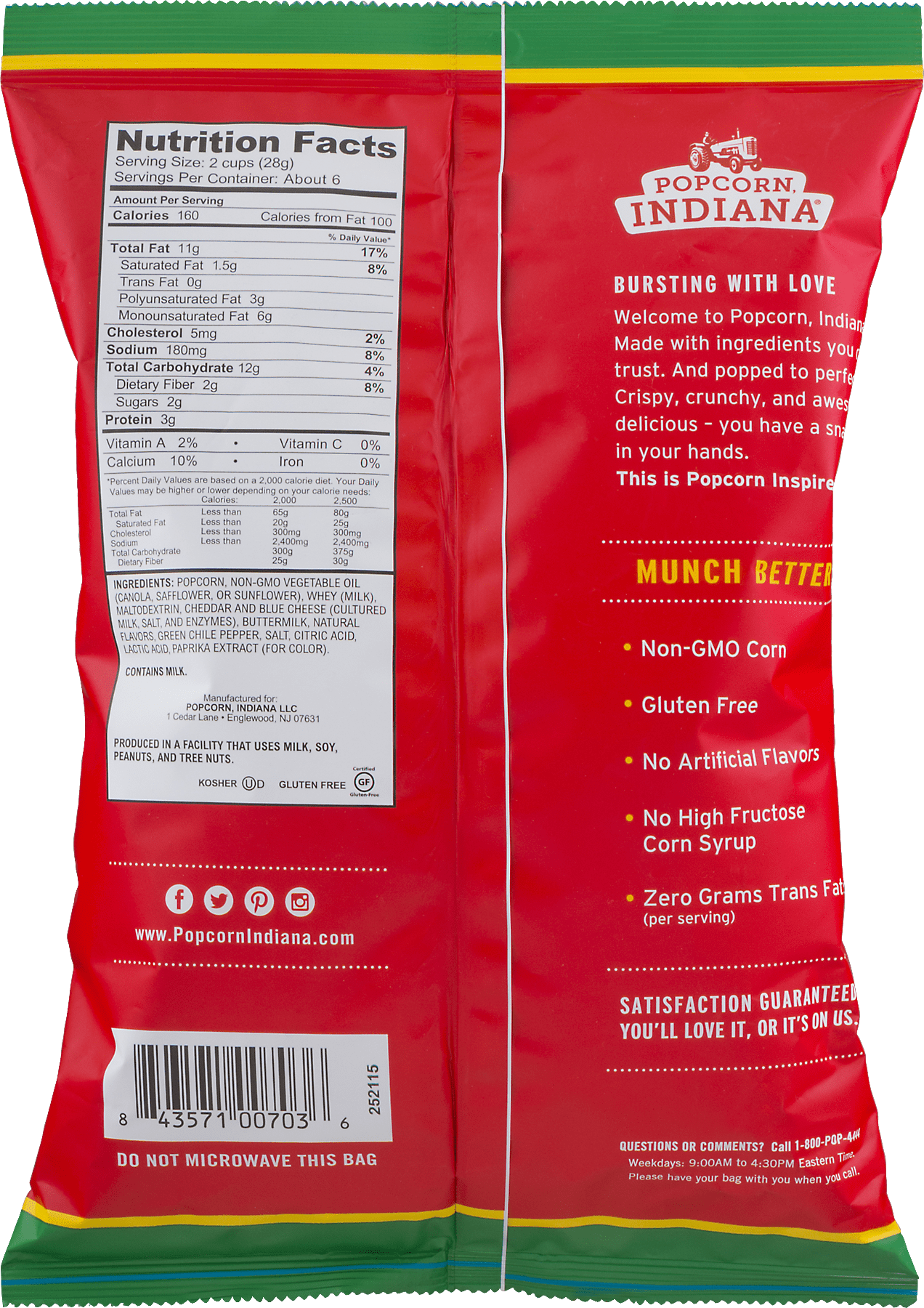 popcorn indiana nutrition facts