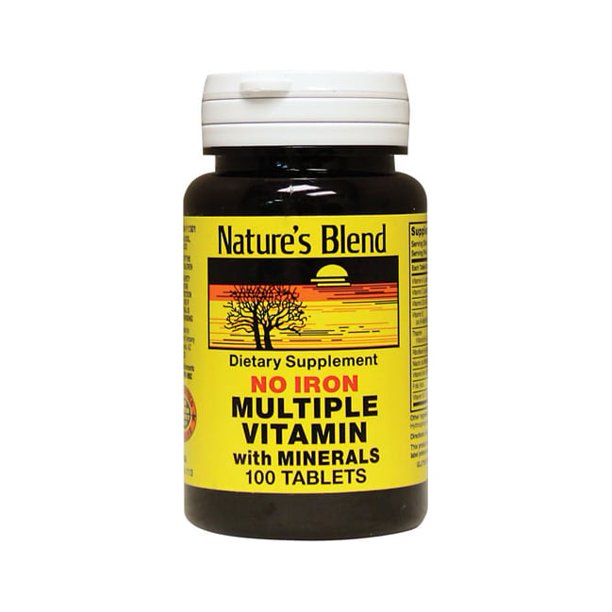 Nature's Blend No Iron Multivitamin with Minerals Tablets, 100 Count