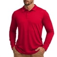 thumbnail image 3 of Jinhomg Men's Golf Polo Shirts Long Sleeve UPF 50+ Sun Protection Collar Shirts Lightweight Summer Casual Quick Dry Tee Shirts Red,XXL, 3 of 7
