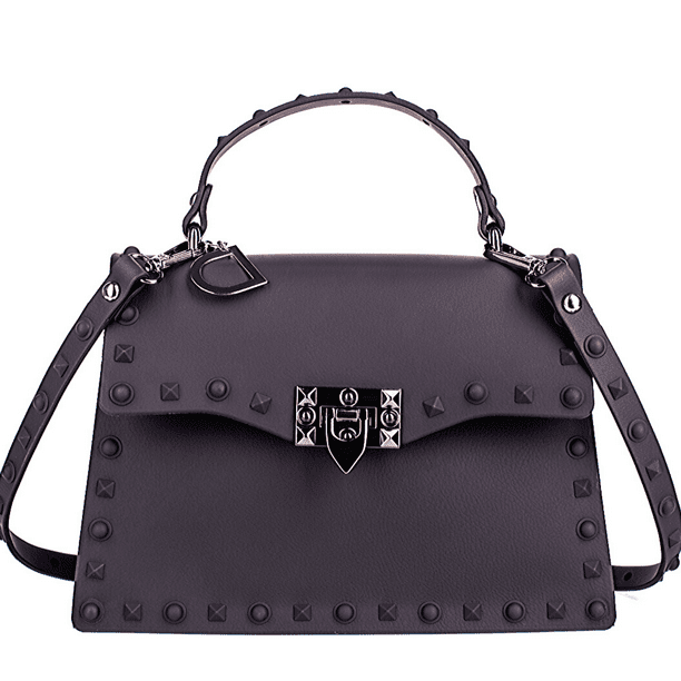 anillo República Exclusión DASTI Female Studded Handbag Crossbody Jelly Handbags for Women Mini Black  - Walmart.com