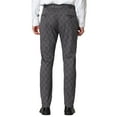 thumbnail image 3 of INSPIRE CHIC Men's Plaid Dress Pants Slim Fit Flat Front Business Check Trousers 30 Gray, 3 of 6