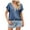 Blue, variant on Timegard Womens Tops Satin Casual Cap Sleeve Lace V Neck Solid Color Loose Comfy Tee Tops Summer Fashion
