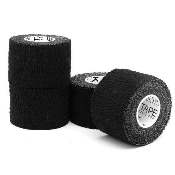 OK TAPE Athletic Sports Tape（4 Packs) - 45ft Per Roll Very Strong Tape for Athlete & Sport Trainers & First Aid Injury Wrap, Perfect for Fingers Ankles Wrist on Bat, Hockey Stick - Black
