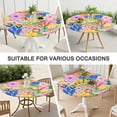 thumbnail image 7 of Pioneer Flower Floral Print Pattern Round Fitted Tablecloth with Elastic Edge,Dining Table Cover Waterproof,Outdoor Round Tablecloth for Camping,Dining,Indoor and Outdoor, 7 of 7