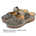 thumbnail image 6 of Xinyolin Women Flower Decor Round Toe Faux Leather Hollow Slip-on Casual Sandals for Daily Life, 6 of 8