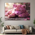 thumbnail image 3 of Mudket Cheetah Print Canvas Wall Art Pink & Gold Glitter Leopard Decor for Living Room Bedroom, Cute Trendy Wall Art for Girls & Women, Ready to Hang - 40"L x 28"W, 3 of 10