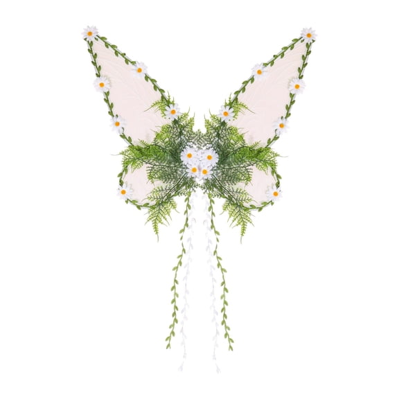 Halloween Colorful Butterfly Wing For Women Leaves Vines Decor Butterfly Halloween Costume Cosplay Accessories, White