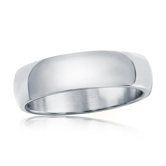 Beaux Bijoux Men's 6mm Polished Ring in Stainless Steel | Men's Trendy Ring | Fine Silver Rings for Men-8