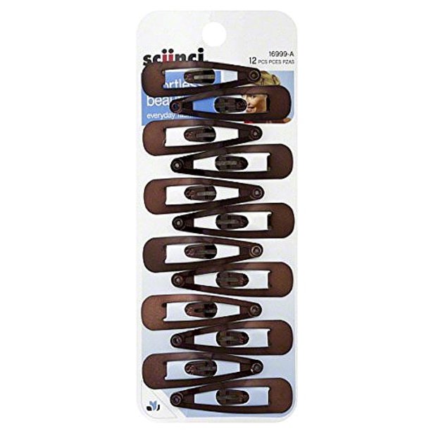 Conair Scunci Metal Open Center Snap Clips, Brown, 12 count Walmart