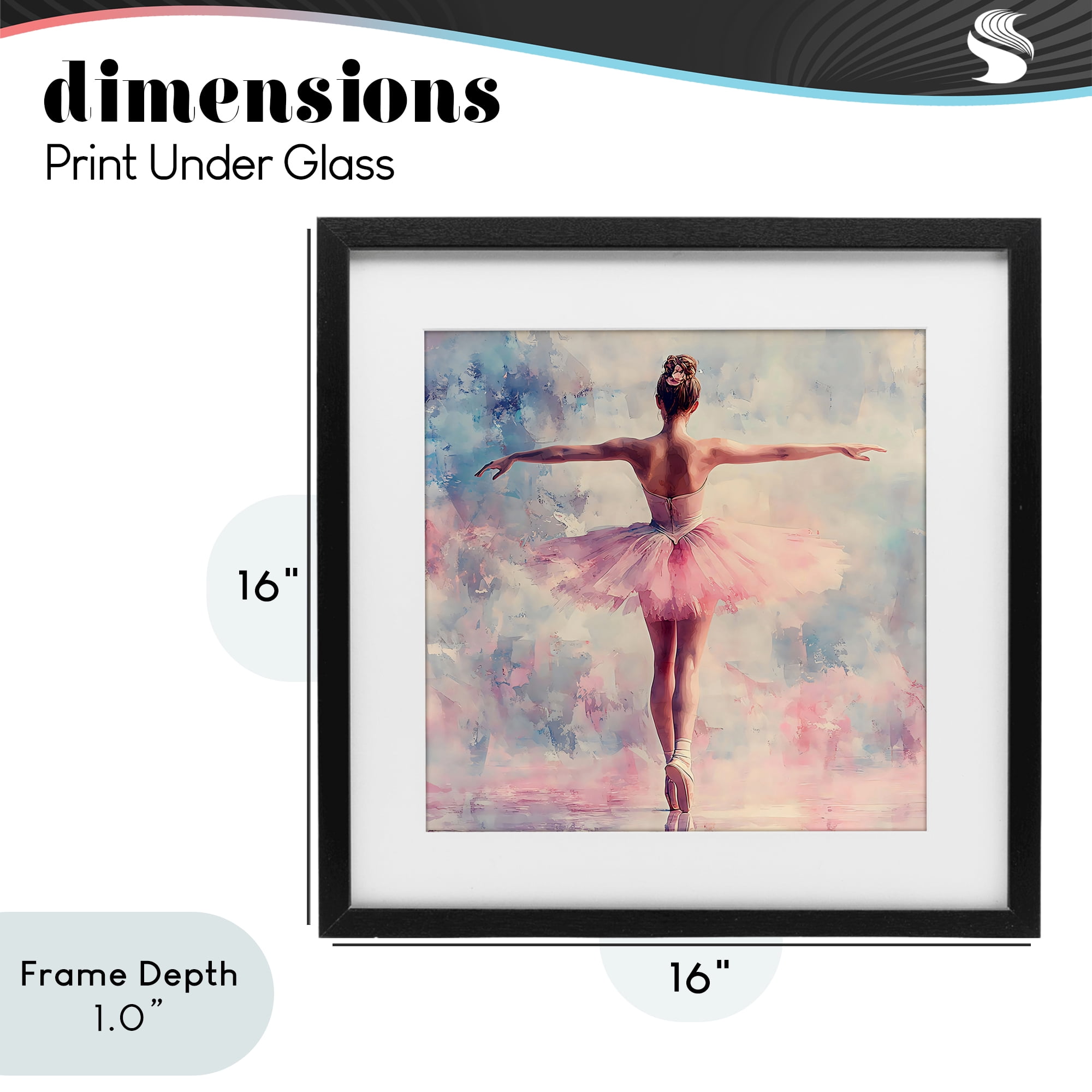 Stupell Industries Elegant Ballet Dancer in Motion Black Framed Print Under Glass, design by Creative Studio