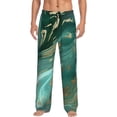 thumbnail image 2 of Lsque Green And Gold Marble Print Men's Pajama Pants, Lounge Pant - Comfortable Home Wear,Elastic Waistband, Stylish Design-X-Large, 2 of 9