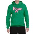 thumbnail image 2 of Wild Bobby, Hope Pink Ribbon Support Brave Fight, Breast Cancer Awareness, Unisex Graphic Hoodie Sweatshirt, Kelly, X-Large, 2 of 5