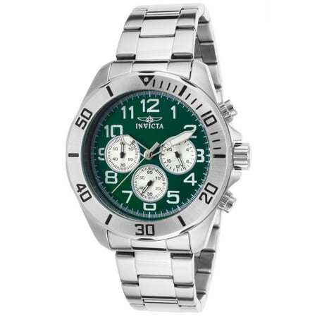 Invicta 18007 Men's Pro Diver Chronograph Stainless Steel Green Dial Watch