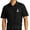 Deep Black, variant on Mens Patriotic Sailboat Sailing Patch Short Sleeve Polo Shirt, Extra-Small White