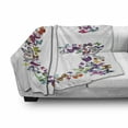 thumbnail image 3 of Letter G Soft Flannel Fleece Throw Blanket, Exotic Colorful Butterflies in the Shape of Letter G Feminine Girls Design, Cozy Plush for Indoor and Outdoor Use, 70" x 90", Multicolor, by Ambesonne, 3 of 6