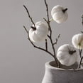 thumbnail image 4 of Artificial Pumpkin Pick,Autumn Harvest Decor Fake Flocked Pumpkin Branch for Livingroom Office Theme Party, 4 of 4