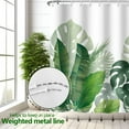 thumbnail image 4 of Green Shower Curtain Tropical Plant Botanical Summer Banana Monstera Leaf Nature Shower Curtains for Bathroom Waterproof Bath Curtain Decor 72 x 72 Inch, 4 of 6