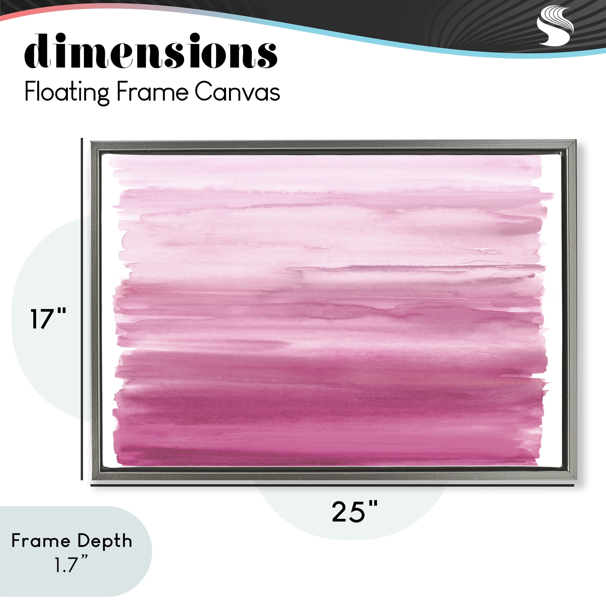 Stupell Industries Ombre Pink Blush Gray Framed Floater Canvas Wall Art, design by Allie Corbin