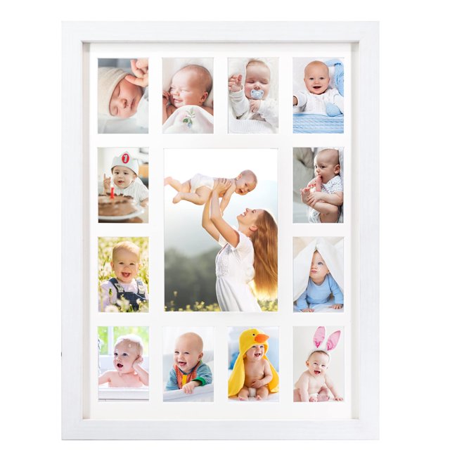 Marco de fotos FramePro Baby First Year 43x33 cm blanco