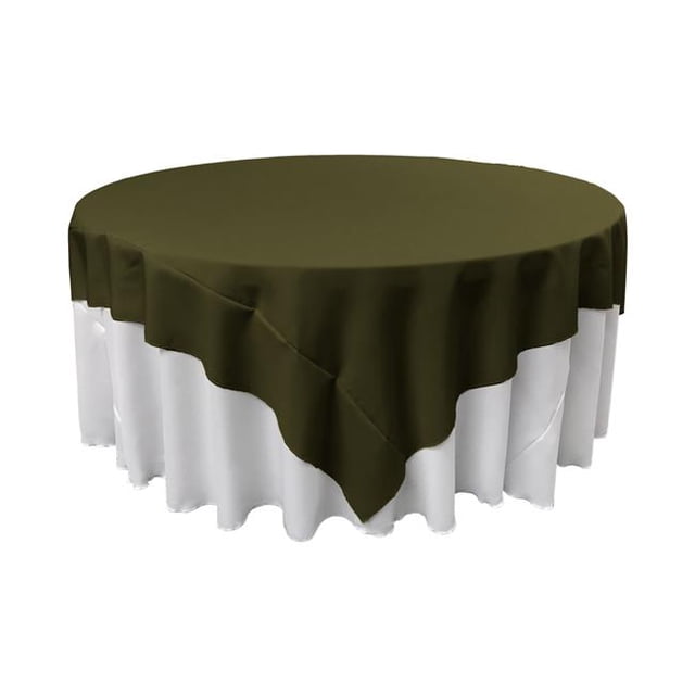 Nappe Carrée en Popeline de Polyester TCpop72x72-OliveP21&44; Olive - 72 x 72 Po.