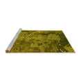 thumbnail image 2 of Ahgly Company Machine Washable Indoor Square Oriental Yellow Industrial Area Rugs, 4' Square, 2 of 4