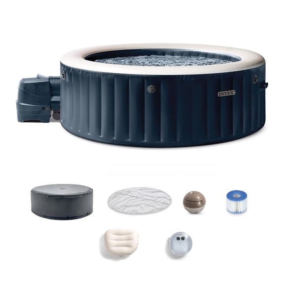 INTEX 28431EH PureSpa Plus Bubble Massage Spa Set with Energy Efficient Cover, 85" x 28"