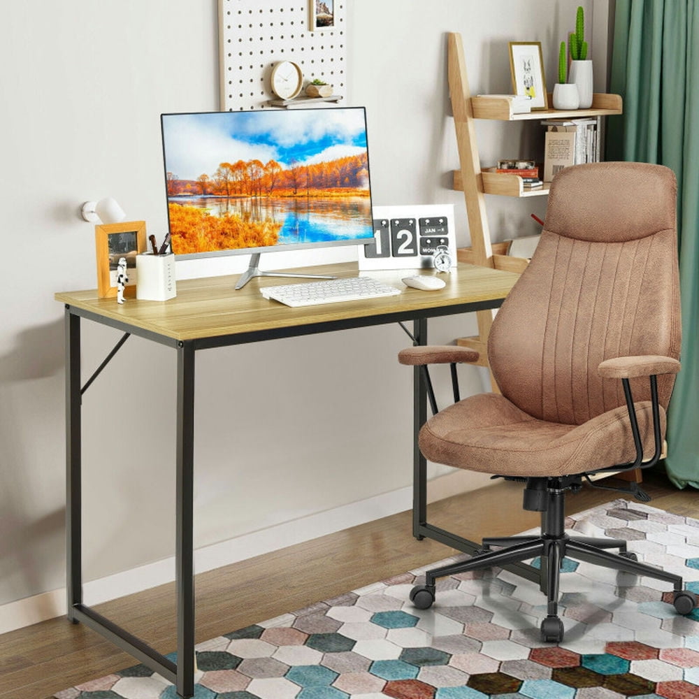 Demi Bonn L Shaped Computer Desk and Writing Workstation for Home and Office, Natural