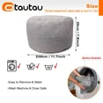 thumbnail image 2 of HLONK Housse de Repose-Pieds Pouf Pouf en Coton et Lin Fauteuil Poire Petit Tabouret Rond Repose-Pieds Siège d'Angle Tabouret Pouf JD001, 2 of 7
