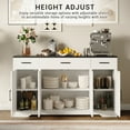 thumbnail image 6 of Faitaliicy Modern Farmhouse Buffet Cabinet With Storage Drawers Coffee Bar Cabinet Kitchen Storage Cabinet With 4 Doors And Adjustable Shelf Wood Sideboard Buffet Table For Living Dining Room, 6 of 7