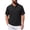 Black, variant on HomeDM Collared V Neck Shirts for Men Short Sleeve Summer Casual Texture Loose Fit Pullover Tops, Dark Gray, Size L