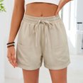thumbnail image 4 of adaychics Casual Shorts for Women Elastic Waist Drawstring Wide Leg Short Pants Summer Beach Outfits for Daily, 4 of 9