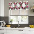thumbnail image 4 of Rose Flower Curtain Valances for Windows, Kitchen Valance Window Treatments Panel 2 Pack, Watercolor Spring Floral Farmhouse Modern Rod Pocket Short Curtains for Bathroom Bedroom 42 x 18 Inch, 4 of 8