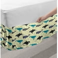 thumbnail image 2 of Whale Bed Skirt, Swimming Ocean Mammals on Yellow Backdrop Little Splashes Underwater Wildlife Theme, Elastic Bedskirt Dust Ruffle Wrap Around for Bedding Decor, 4 Sizes, Multicolor, by Ambesonne, 2 of 2