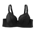 thumbnail image 3 of HVOBTTY Women's Fashion Soft Bra Patchwork Underwire Back Closure Breathable Push Up Daily Bra Black, 40/90BC, 3 of 5