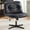 Black-No Wheels, variant on JIOABL Comfy PU Leather Criss Cross Office Chair, Durable and Ergonomic Modern Vanity Chair for Home Office and Study, With Wheels, Beige