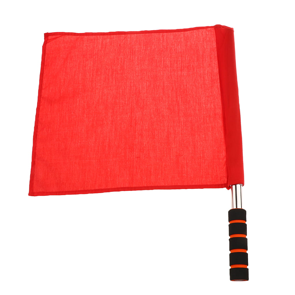 Soccer Assistant Referee Flag Competition Hand Flag w/ Foam Handle Red 