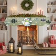 thumbnail image 6 of Snowman Fireplace Mantle Scarf, Christmas Green Balls Snowflakes Farmhouse Plaid Mantel Cover Table Runner for Home Living Room Door Window, Indoor Outdoor Holiday Party Decor 17" x 90", 6 of 8