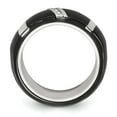 thumbnail image 2 of Two-Tone Titanium Ring Band Wedding Silver Tone Diamond Round, 2 of 7