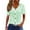 A-Light Green355, variant on Women's Eyelet Blouse Short Sleeve V Neck Shirt Lightweight Breathable Casual Daily Wear Tops